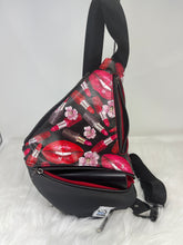 Load image into Gallery viewer, Belle & Rae leather sling pack concealed carry bag Vinyl lipstick pack