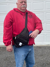 Load image into Gallery viewer, Belle & Rae leather sling pack concealed carry bag