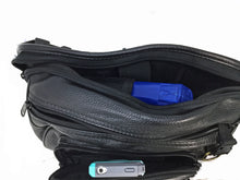Load image into Gallery viewer, black leather concealed carry fanny waist pack 5