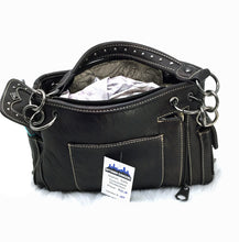 Load image into Gallery viewer, Montana West Saddle Brown Fringed Satchel concealed carry handbag 5