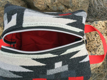 Load image into Gallery viewer, Black and Red Pendleton Wool Toiletry Dopp kit 3