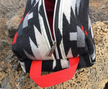 Load image into Gallery viewer, Black and Red Pendleton Wool Toiletry Dopp kit 6