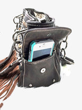 Load image into Gallery viewer, Montana West Saddle Brown Fringed Satchel concealed carry handbag 7