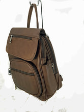 Load image into Gallery viewer, Brown Leather Concealment Backpack 6