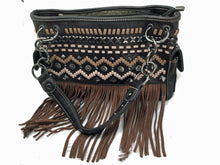 Load image into Gallery viewer, Montana West Saddle Brown Fringed Satchel concealed carry handbag 1