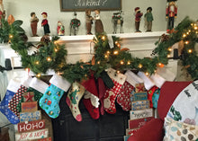 Load image into Gallery viewer, Handcrafted Christmas Stockings, blue snowflakes 2