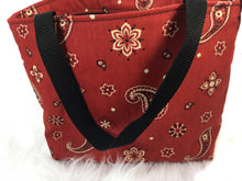 Load image into Gallery viewer, Red Bandanna Insulated lunch sack 1

