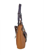 Load image into Gallery viewer, Classic quilt look saddle tan leather concealed carry tote bag 3
