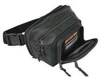 Load image into Gallery viewer, black leather concealed carry fanny waist pack 2
