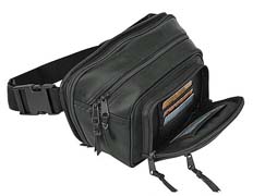 black leather concealed carry fanny waist pack 2