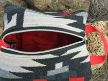 Load image into Gallery viewer, Black and Red Pendleton Wool Toiletry Dopp kit 3
