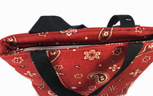 Load image into Gallery viewer, Red Bandanna Insulated lunch sack 4
