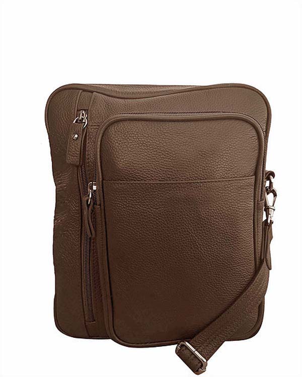 Leather Cross Body, Brown, concealed carry bag 1