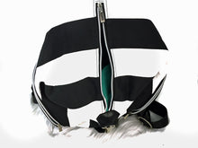 Load image into Gallery viewer, Tear Drop shape Concealed Carry convertible strap black and white stripe 3
