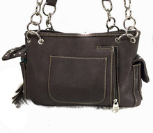 Load image into Gallery viewer, Montana West Chocolate Fringed Satchel concealed carry handbag 7
